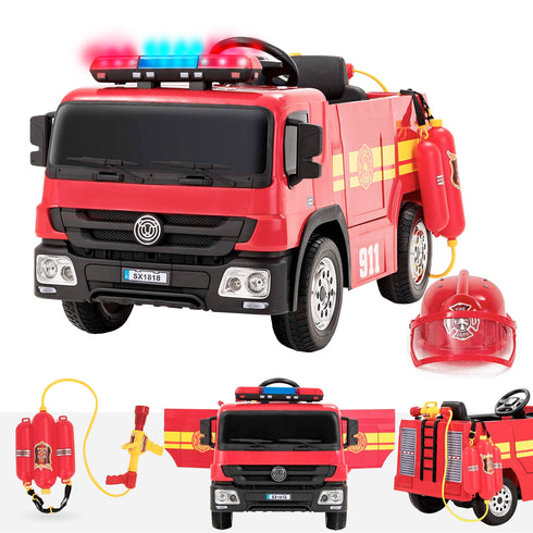 12V Children's Ride On Fire Engine with Accessories